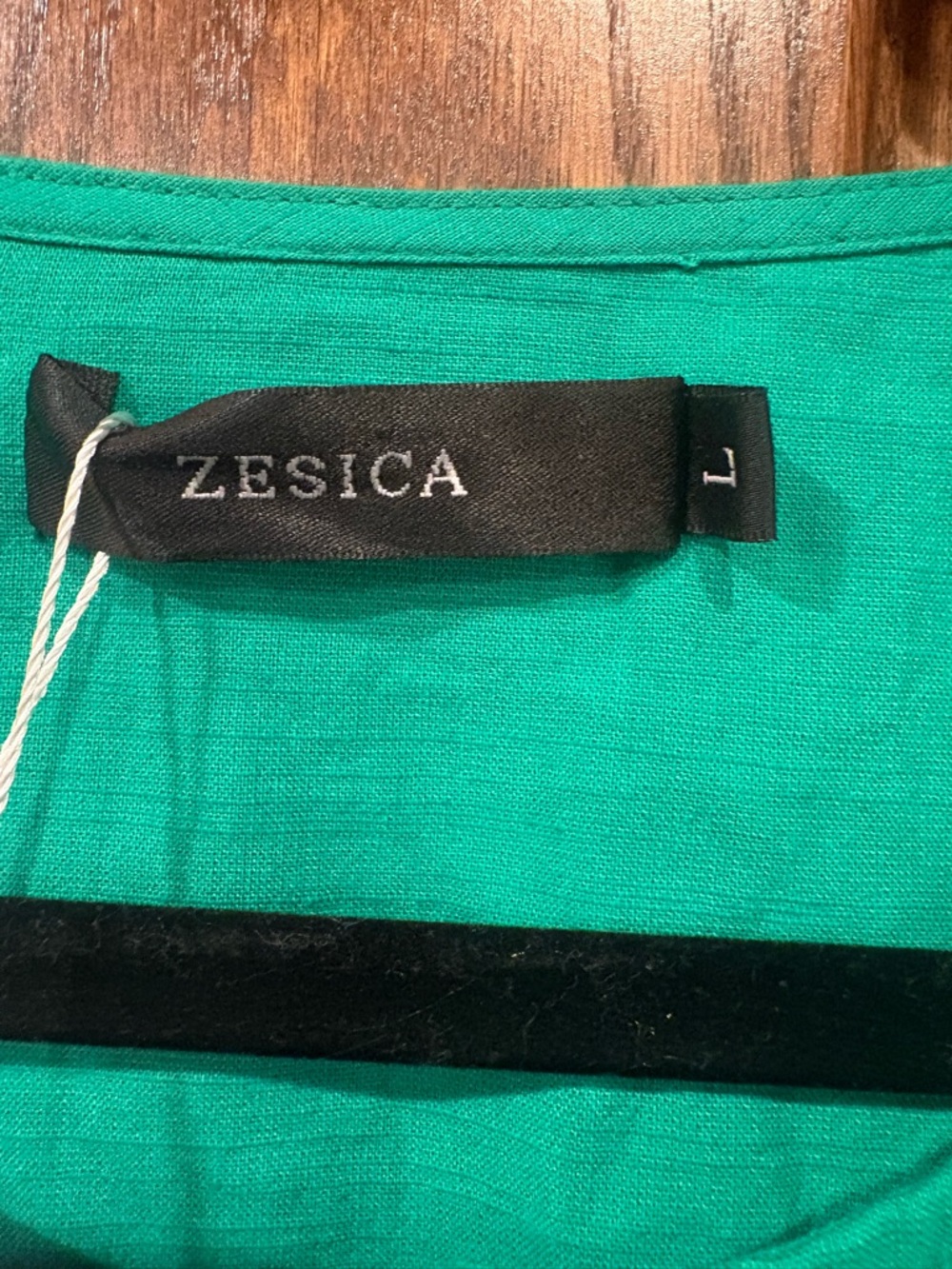 ZESICA $58 NWT Self Tie-Front Babydoll A-Line Dress Emerald L sold out! - Picture 3 of 10